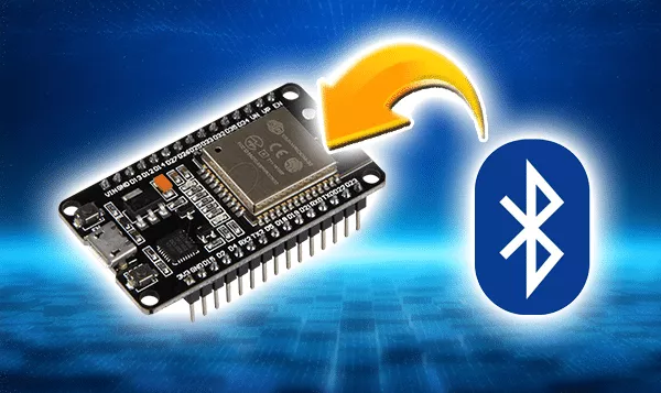 immagine dell ESP32 con il logo del Bluetooth