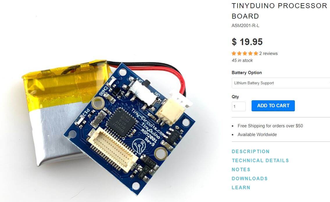 Tinyduino processor board